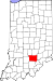 Map of Indiana highlighting Jackson County Map of Indiana highlighting Jackson County.svg