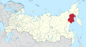 Localização do Oblast de Magadan na Rússia.