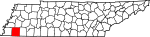 Statskort, der fremhæver Fayette County