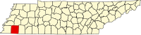 Map of Tenesi highlighting Fayette County