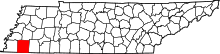 Harta e Fayette County në Tennessee