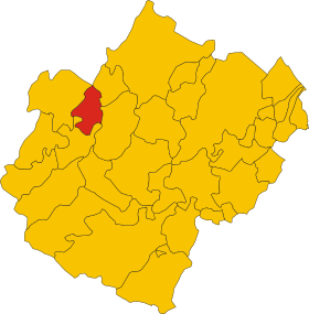 Map of comune of Dovadola (province of Forlì-Cesena, region Emilia-Romagna, Italy).svg