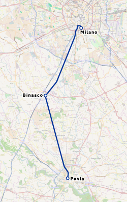 Milan – Binasco – Pavia tram route