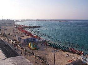 Marsa Matruh Umbrellas on the Waterfront.JPG