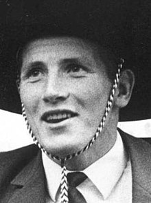 Martti Laakso wearing a sombrero after returning from Mexico pre-Olympic games in 1968 Martti-Laakso-1968 (cropped).jpg