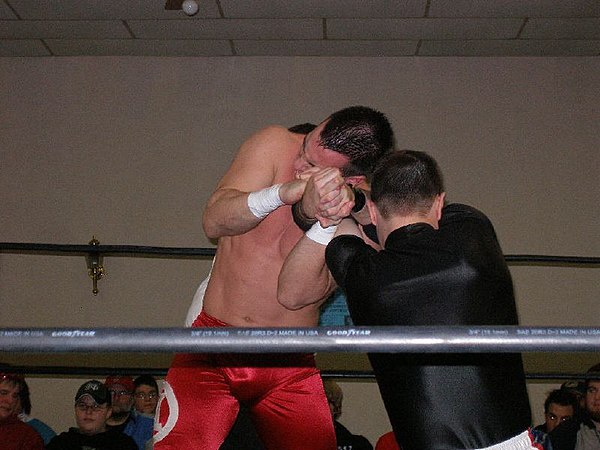 Boyer in the ring with Mike Quackenbush