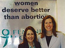 Heaton (left) with Melissa Hart at a Feminists for Life event in 2005