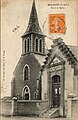 L'église et la mairie en 1921.