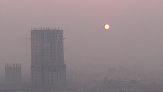 Under construction High Rise in Lucknow Misty day.jpg