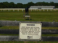 Disclaimer of liability for "equine professionals" (Indiana) Morgan County - Mann road - horse mannequin - P1080692.jpg