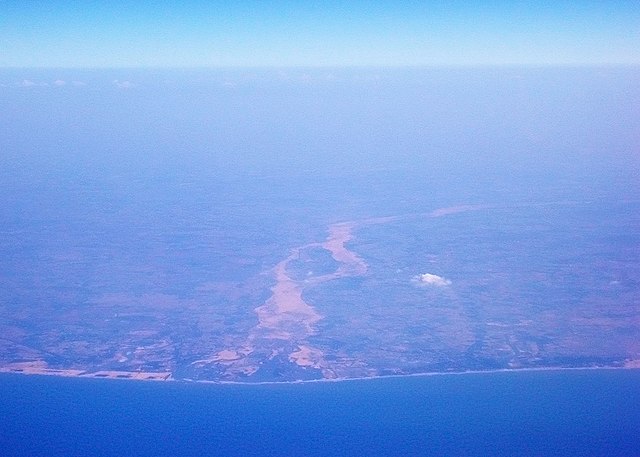 The mouth of the Palar river, seen from the air