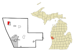 Location of Montague within Muskegon County, Michigan