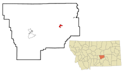 Location in Musselshell County and the state of Montana