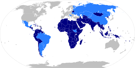 Member and observer states of the Non-Aligned Movement (as of April 2022 )