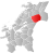 Snåsa markert med rødt på fylkeskartet