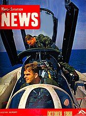 Curtsinger captured the first color photo on the cover of Naval Aviation News (1968). Naval Aviation News October 1968.jpg
