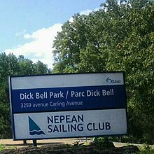 Nepean Sailing Club Dick Bell Park Sign