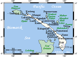 Karta över ön Niu Ailan