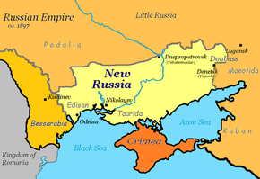 Poziția regiunii Novorusia