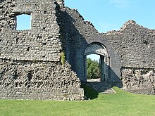 Front view of Newcastle Castle Bridgend