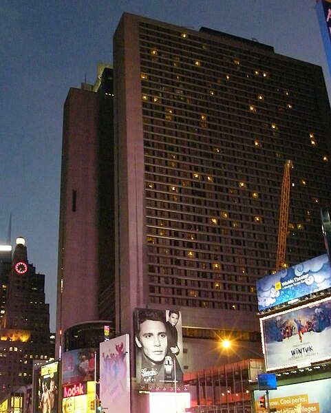 The Marriott Marquis, where the theater is housed