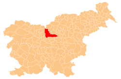 Localização do município de Kamnik na Eslovênia