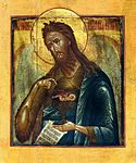Gammaltroende ortodox ikon föreställande Johannes Döparen.