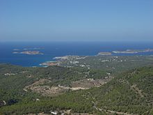 View of the sea from the top of Sa Talaiassa.