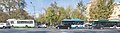 Trolleybus and two buses on the Opera bus stop in Yerevan