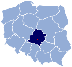ポーランドでのベウハトゥフの位置の位置図