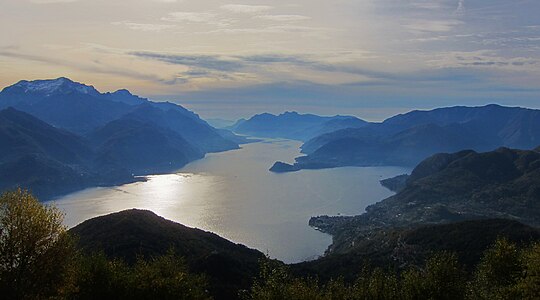 Lago di Como (Como Lake), seen from the mountain Monte Grona