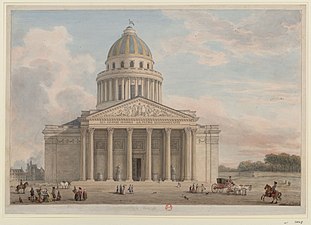 The Panthéon in 1795. The facade windows were bricked up to make the interior darker and more solemn.