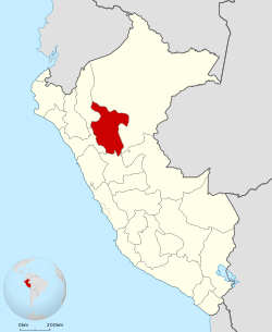 Lage der Region San Martín in Peru