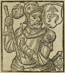 Petr z Kravař a Strážnice (kresba B. Paprockého, Zrcadlo slavného Markrabství moravského, 1593)
