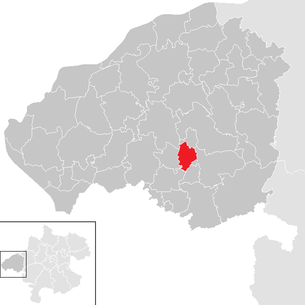 Location of the municipality of Pfaffstätt in the Braunau am Inn district (clickable map)