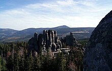 Tor landform made up of granite in the Sudetes.