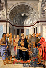 Miniatura pro Madona so svätcami, anjelmi a Federicom da Montefeltro
