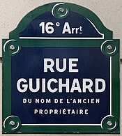 Plaque Rue Guichard - Paris XVI (FR75) - 2021-08-18 - 1.jpg