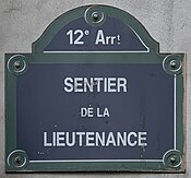 Plaque Sentier Lieutenance - Paris XII (FR75) - 2021-06-04 - 1.jpg