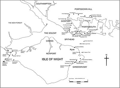 The Victorian forts of Portsmouth, including those on the Isle of Wight Portsmouth forts plan.jpg