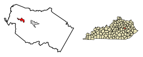 Powell County Kentucky Incorporated and Unincorporated areas Clay City Highlighted 2115238.svg