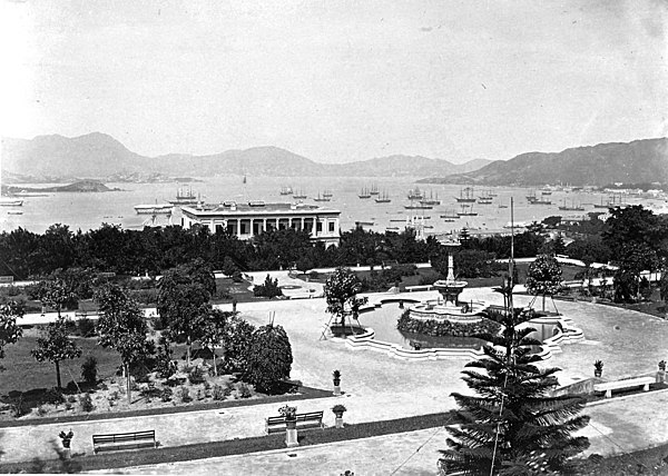 Public Garden & Government house, Hong Kong (taken on 1860–1880)