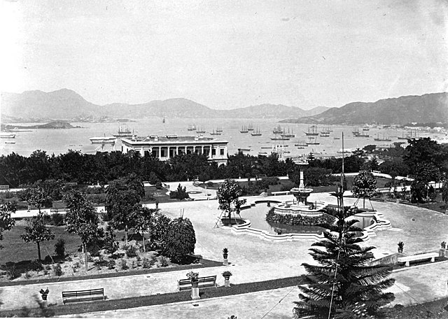 Public Garden & Government house, Hong Kong (taken on 1860–1880)