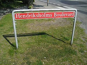 Rødovre Street Sign Hendriksholms Boulevard.JPG