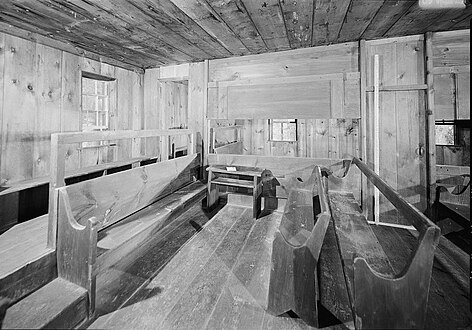 Roaring Creek Meeting House facing benches.jpg