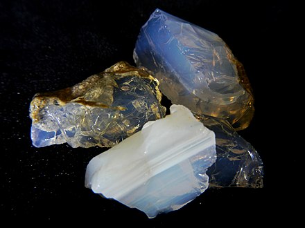 White and blue opal from Slovakia