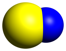 Spacefill model of sulfur mononitride