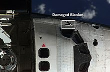 Damaged thermal blanket STS-114 damaged blanket.jpg