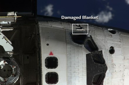 Damaged thermal blanket