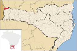 Localização de Dionísio Cerqueira em Santa Catarina